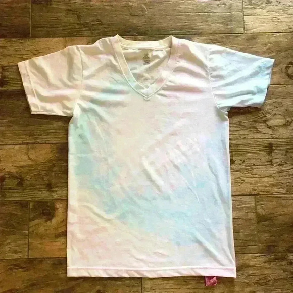 LIGHLY TIE-DYED SHORT SLEEVE V-NECK T-SHIRT MEN SMALL - Picture 2 of 5